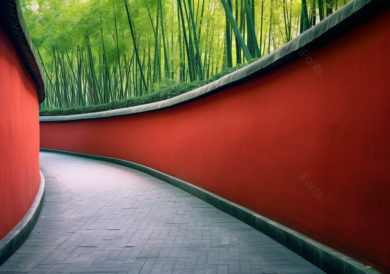 中国古代围墙和竹林高清特写摄影图,高清,摄影图,摄影图片,图片大全,摄影图免费下载
